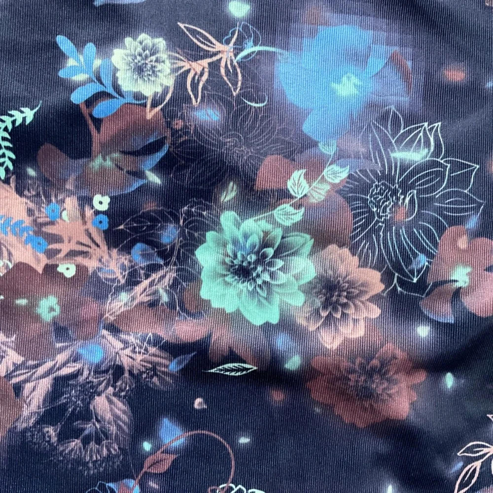 Converse All Star Kids Floral Leggings Navy Blue‎ Purple Teal Girls Large 12-13Y
